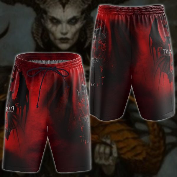 Diablo IV Lilith Video Game 3D All Over Printed T-shirt Tank Top Zip Hoodie Pullover Hoodie Hawaiian Shirt Beach Shorts Jogger Beach Shorts S