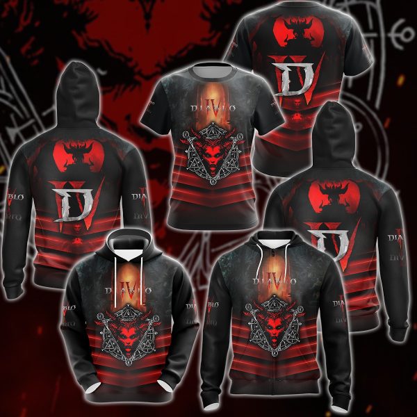 Diablo IV Video Game 3D All Over Printed T-shirt Tank Top Zip Hoodie Pullover Hoodie Hawaiian Shirt Beach Shorts Jogger