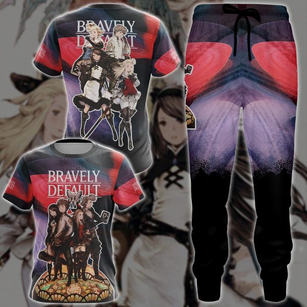 Bravely Default Video Game 3D All Over Printed T-shirt Tank Top Zip Hoodie Pullover Hoodie Hawaiian Shirt Beach Shorts Jogger