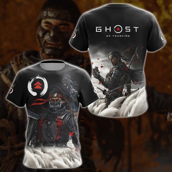 Ghost of Tsushima Video Game 3D All Over Printed T-shirt Tank Top Zip Hoodie Pullover Hoodie Hawaiian Shirt Beach Shorts Jogger T-shirt S