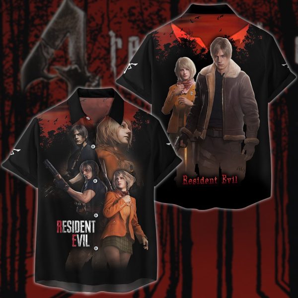 Resident Evil: Leon & Ashley Video Game 3D All Over Printed T-shirt Tank Top Zip Hoodie Pullover Hoodie Hawaiian Shirt Beach Shorts Jogger Hawaiian Shirt S