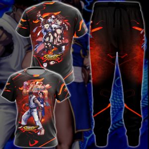 Street Fighter: Ryu & Chun-Li Video Game 3D All Over Printed T-shirt Tank Top Zip Hoodie Pullover Hoodie Hawaiian Shirt Beach Shorts Jogger   