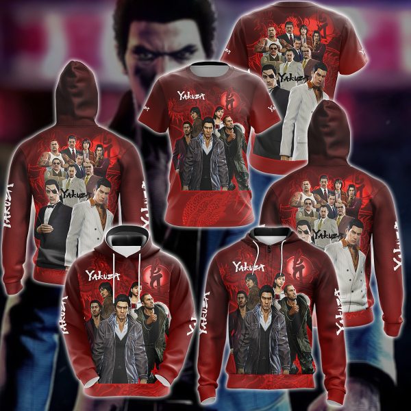 Yakuza Video Game 3D All Over Printed T-shirt Tank Top Zip Hoodie Pullover Hoodie Hawaiian Shirt Beach Shorts Jogger