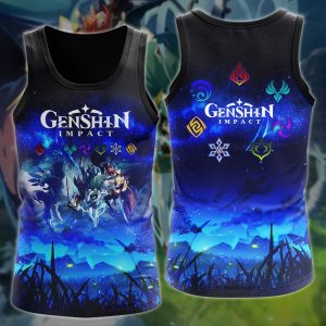 Genshin Impact Video Game 3D All Over Printed T-shirt Tank Top Zip Hoodie Pullover Hoodie Hawaiian Shirt Beach Shorts Jogger Tank Top S 