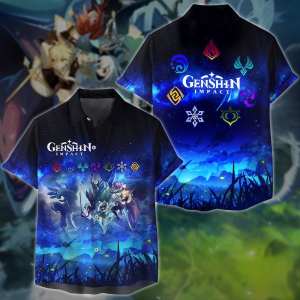 Genshin Impact Video Game 3D All Over Printed T-shirt Tank Top Zip Hoodie Pullover Hoodie Hawaiian Shirt Beach Shorts Jogger Hawaiian Shirt S