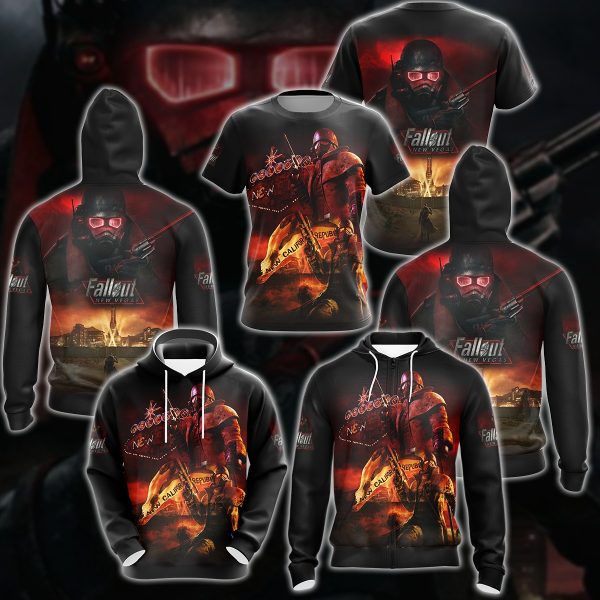 Fallout New Vegas Video Game 3D All Over Printed T-shirt Tank Top Zip Hoodie Pullover Hoodie Hawaiian Shirt Beach Shorts Jogger