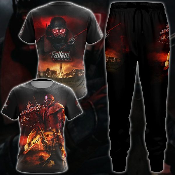 Fallout New Vegas Video Game 3D All Over Printed T-shirt Tank Top Zip Hoodie Pullover Hoodie Hawaiian Shirt Beach Shorts Jogger