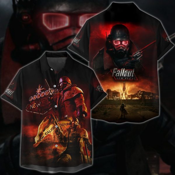 Fallout New Vegas Video Game 3D All Over Printed T-shirt Tank Top Zip Hoodie Pullover Hoodie Hawaiian Shirt Beach Shorts Jogger Hawaiian Shirt S