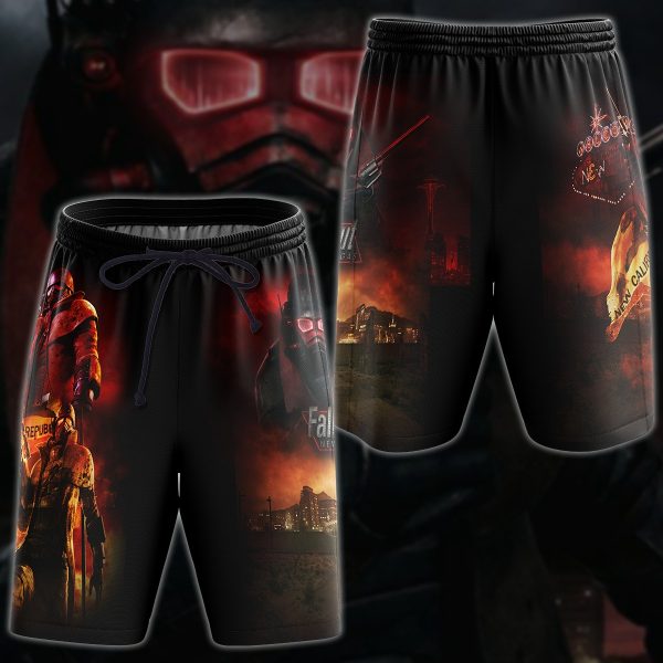 Fallout New Vegas Video Game 3D All Over Printed T-shirt Tank Top Zip Hoodie Pullover Hoodie Hawaiian Shirt Beach Shorts Jogger Beach Shorts S