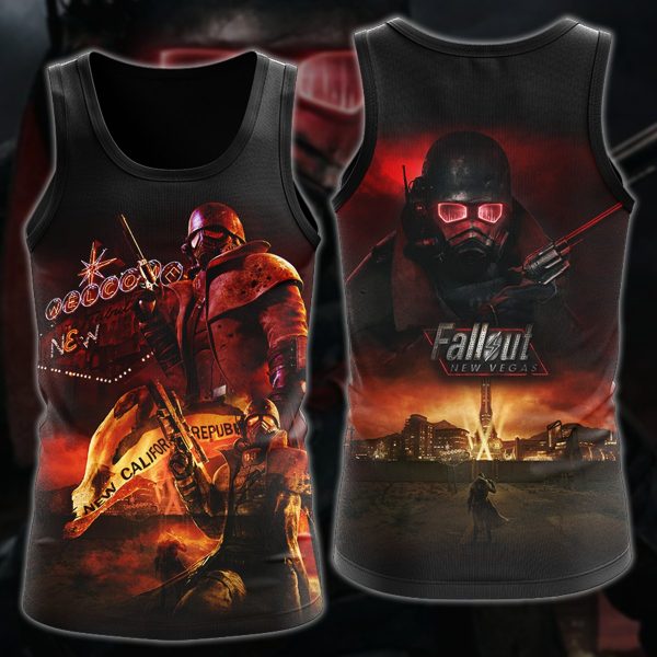 Fallout New Vegas Video Game 3D All Over Printed T-shirt Tank Top Zip Hoodie Pullover Hoodie Hawaiian Shirt Beach Shorts Jogger Tank Top S