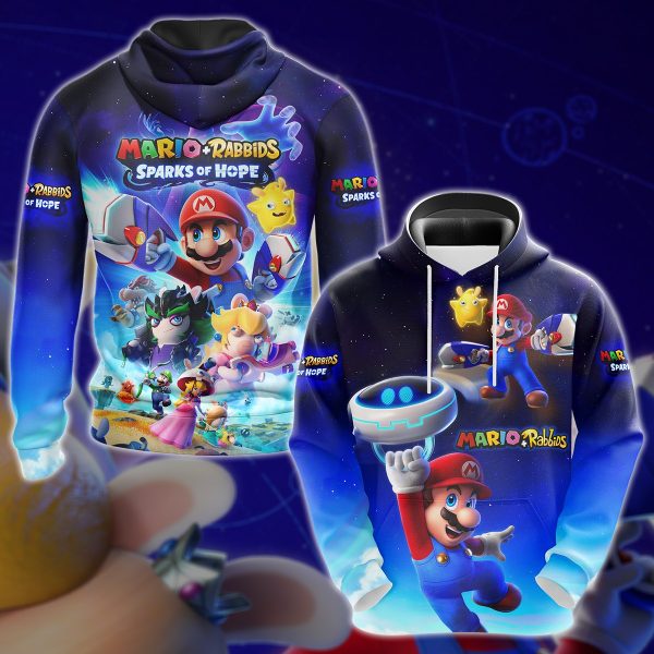 Mario + Rabbids Sparks of Hope Video Game 3D All Over Printed T-shirt Tank Top Zip Hoodie Pullover Hoodie Hawaiian Shirt Beach Shorts Jogger Hoodie S