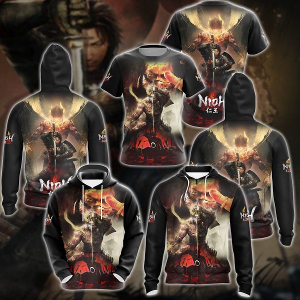 Nioh 2 Video Game 3D All Over Printed T-shirt Tank Top Zip Hoodie Pullover Hoodie Hawaiian Shirt Beach Shorts Jogger