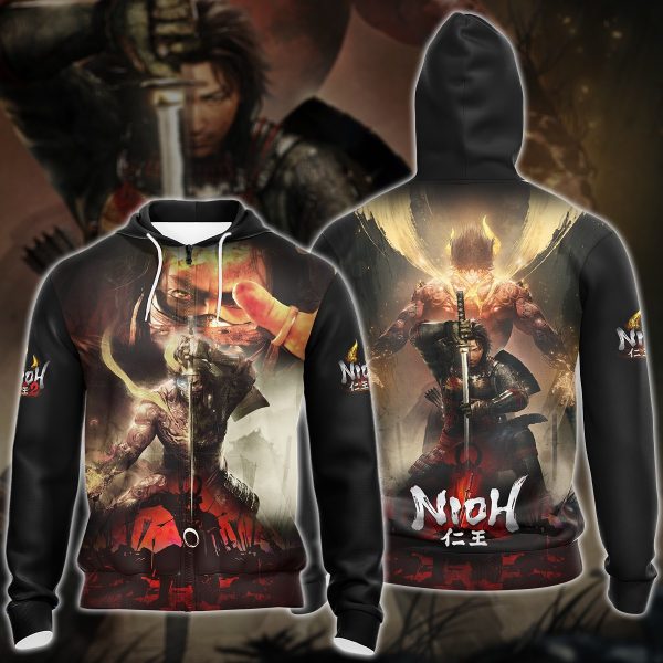 Nioh 2 Video Game 3D All Over Printed T-shirt Tank Top Zip Hoodie Pullover Hoodie Hawaiian Shirt Beach Shorts Jogger Zip Hoodie S