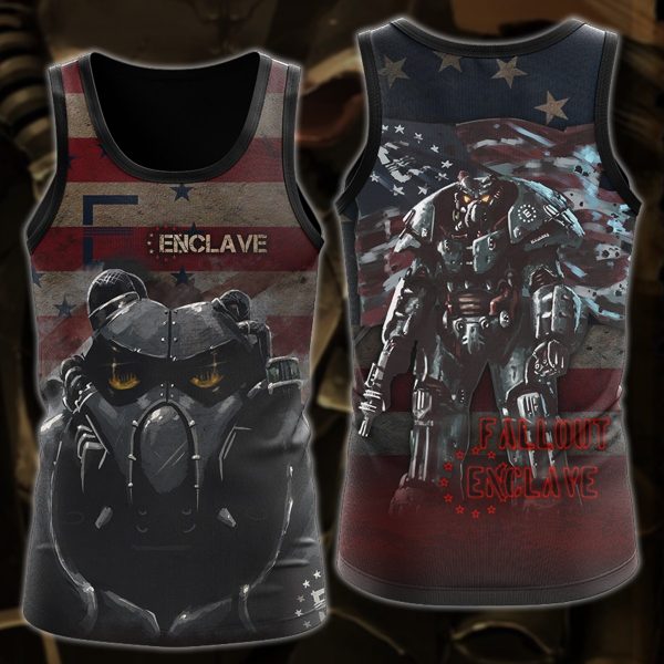 Fallout Enclave Video Game 3D All Over Printed T-shirt Tank Top Zip Hoodie Pullover Hoodie Hawaiian Shirt Beach Shorts Jogger Tank Top S