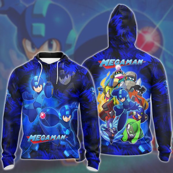 Mega Man Video Game All Over Printed T-shirt Tank Top Zip Hoodie Pullover Hoodie Hawaiian Shirt Beach Shorts Joggers Zip Hoodie S