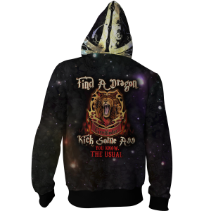 Gryffindor Harry Potter - Find A Dragon Kick Some A** You Know The Usual Zip Up Hoodie