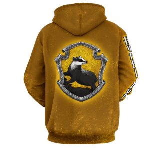 Hufflepuff Logo (Harry Potter) 3D Hoodie