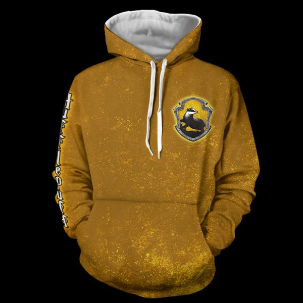 Hufflepuff Logo (Harry Potter) 3D Hoodie