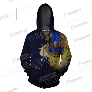 The Ravenclaw Eagle Hogwarts Harry Potter Zip Up Hoodie