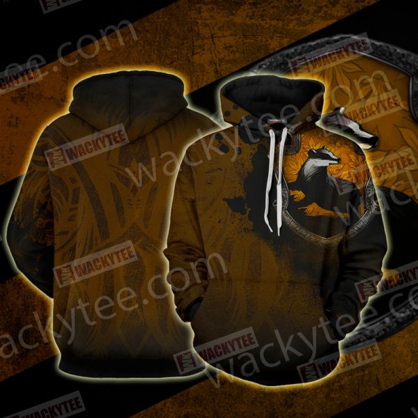 The Hufflepuff Badger Hogwarts Harry Potter 3D Hoodie