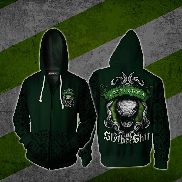 I Don't Give A SlytherShit Harry Potter 3D Zip Up Hoodie