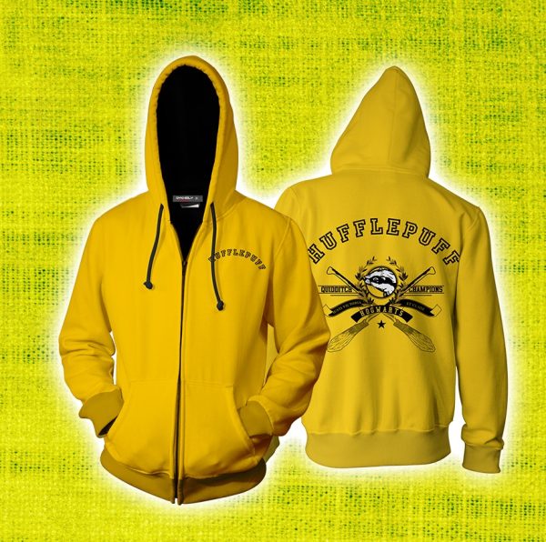 Quidditch Champion Hufflepuff Team Harry Potter Zip Up Hoodie