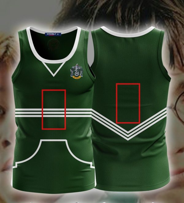 Harry Potter The Slytherin Quidditch Team (Customized Number) 3D Tank Top