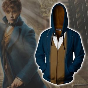 Newt Scamander Fantastic Beast Harry Potter Cosplay Zip Up Hoodie Jackets