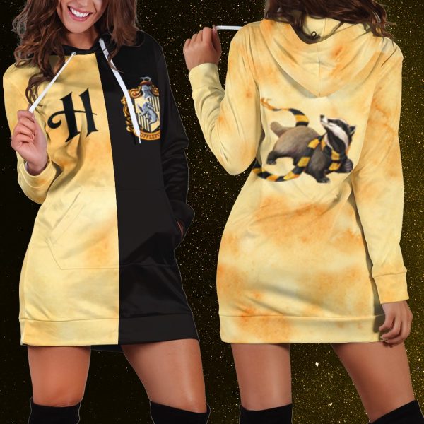 The Hufflepuff Badger Hogwarts Harry Potter 3D Hoodie Dress