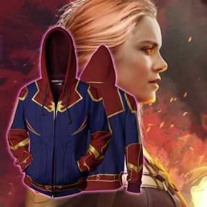 Captain Marvel Suit Zip Up Hoodie