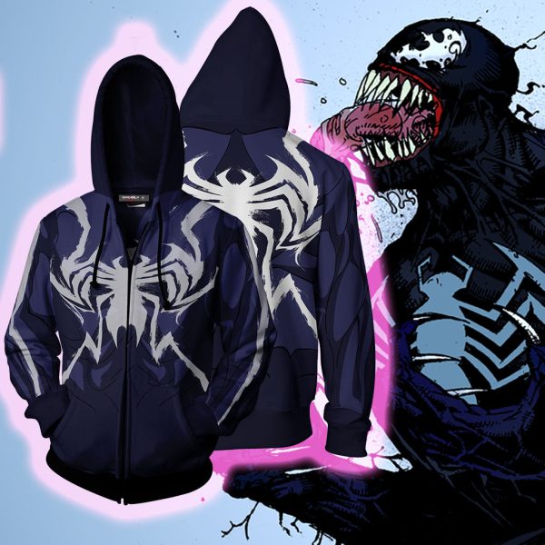 Venom Marvel Suit Zip Up Hoodie