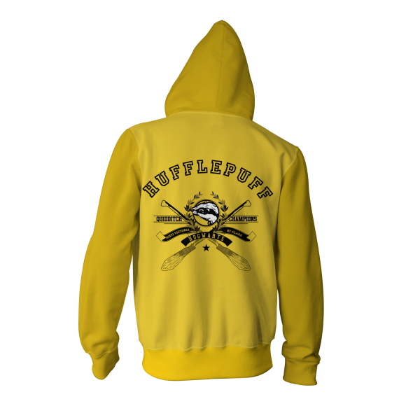 Quidditch Champion Hufflepuff Team Harry Potter Zip Up Hoodie