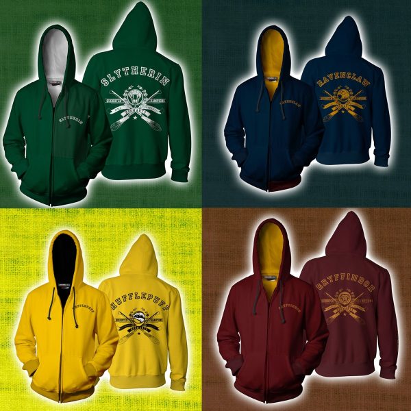 Quidditch Champion Hufflepuff Team Harry Potter Zip Up Hoodie