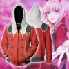 Darling In The FranXX Zero Two Cosplay Zip Up Hoodie Jacket