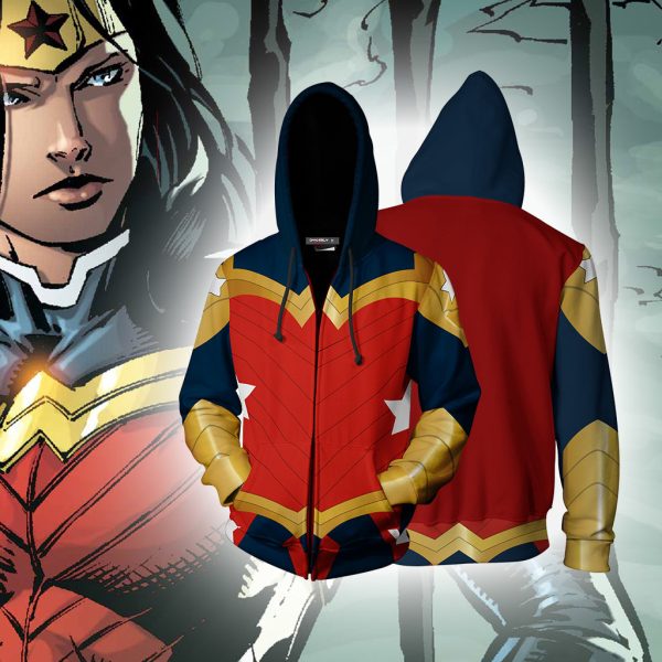 Wonder Woman Suit Zip Up Hoodie