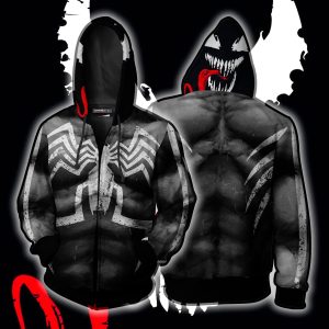 Venom Marvel Fan Zip Up Hoodie