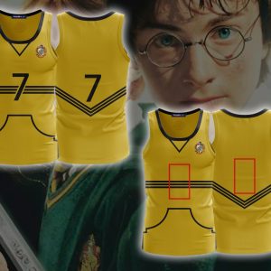 Harry Potter The Hufflepuff Quidditch Team (Customized Number) 3D Tank Top