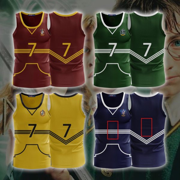 Harry Potter The Hufflepuff Quidditch Team (Customized Number) 3D Tank Top