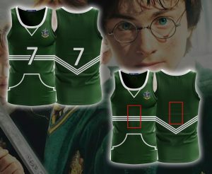 Harry Potter The Slytherin Quidditch Team (Customized Number) 3D Tank Top