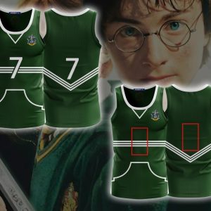 Harry Potter The Slytherin Quidditch Team (Customized Number) 3D Tank Top