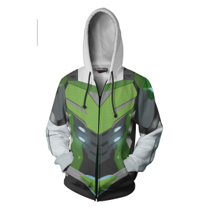 Overwatch Cosplay Genji Sentai Skin Zip Up Hoodie Jacket