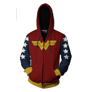 Wonder Woman Suit Zip Up Hoodie