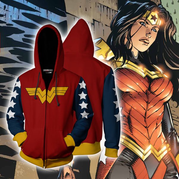 Wonder Woman Suit Zip Up Hoodie