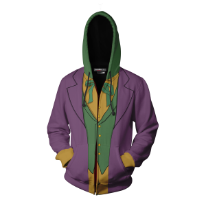 Joker Suit Batman Fan Zip Up Hoodie