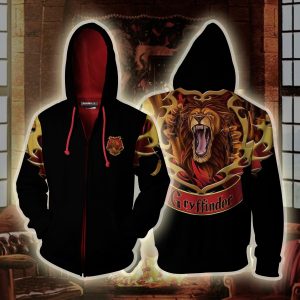 Gryffindor Hogwarts Harry Potter Zip Up Hoodie