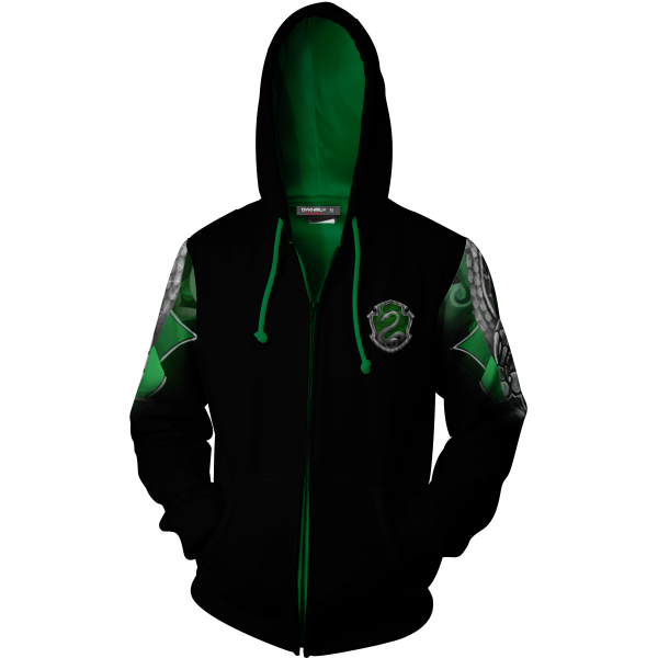 Slytherin Hogwarts Harry Potter Zip Up Hoodie