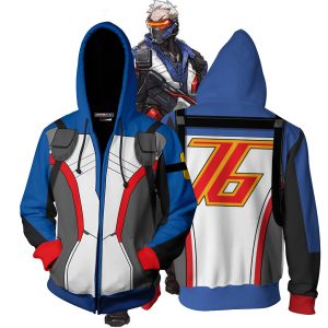 Soldier 76 Skin Overwatch Fan Zip Up Hoodie