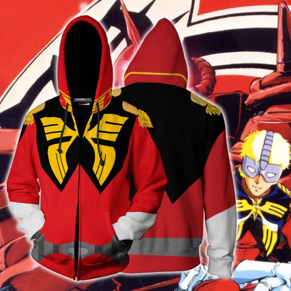 Anime Char Aznable Suit Gundam Fan Zip Up Hoodie