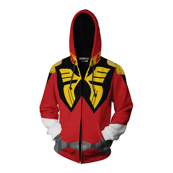 Anime Char Aznable Suit Gundam Fan Zip Up Hoodie