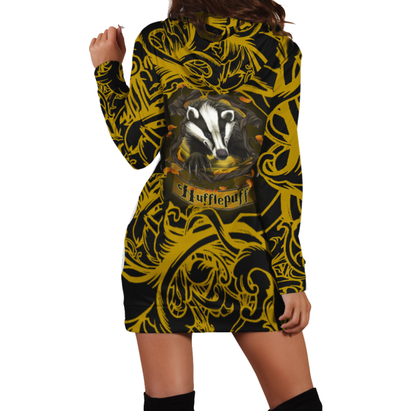 Loyal Like A Hufflepuff Harry Potter 3D Hoodie Dress